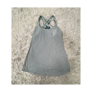 Lululemon X Peloton Slay The Studio 2 In 1 Tank Heathered Blue Cast Sz 10